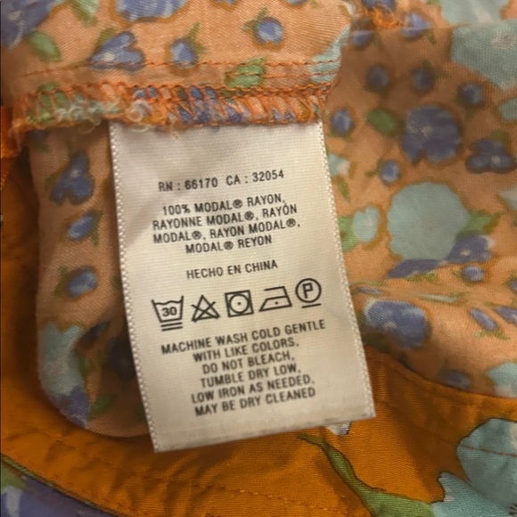 Elevenses by Anthropologie Poppy Floral Orange and Blue A-Line Skirt - Picture 5 of 6